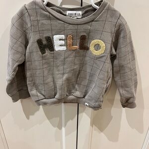 Rabbit + bear organic 'Hello' Sweatshirt 3t